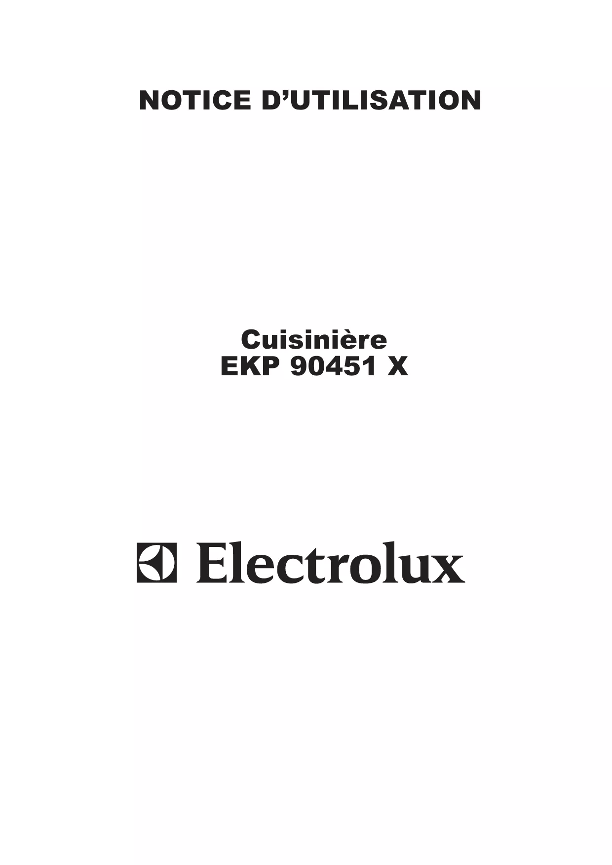 Mode d'emploi ELECTROLUX EKP90451X