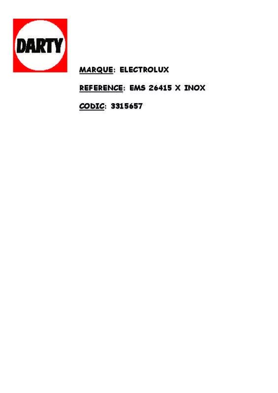 Mode d'emploi ELECTROLUX EMS 26054 OX