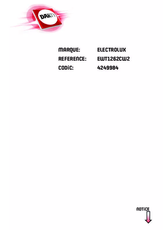 Mode d'emploi ELECTROLUX EWT1262CW2
