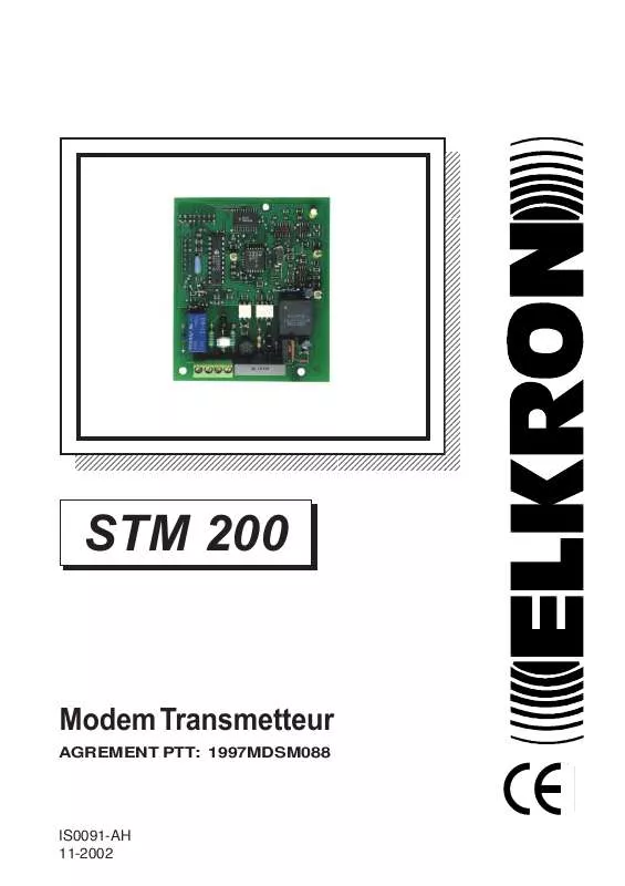 Mode d'emploi ELKRON STM 200