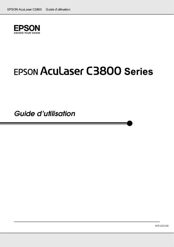 Mode d'emploi EPSON ACULASER C3800