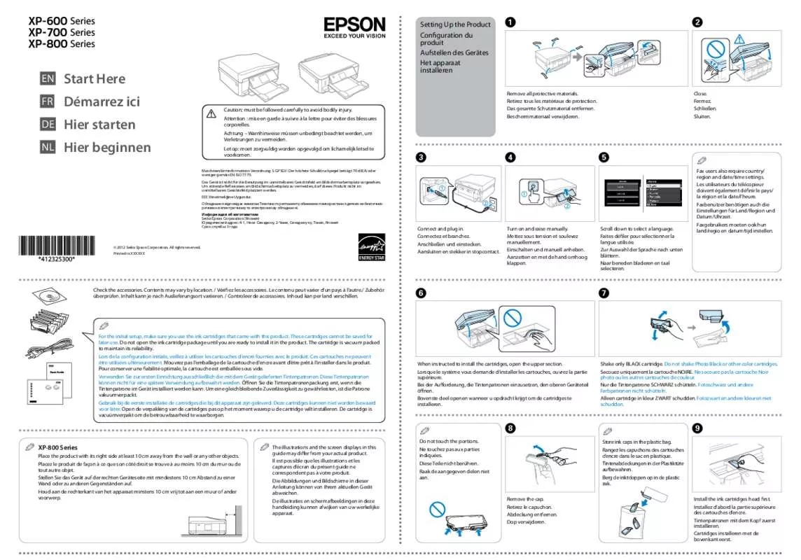 Mode d'emploi EPSON EXPRESSION PREMIUM XP-600