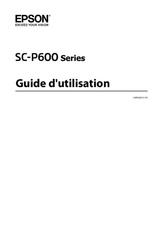 Mode d'emploi EPSON SC-P600