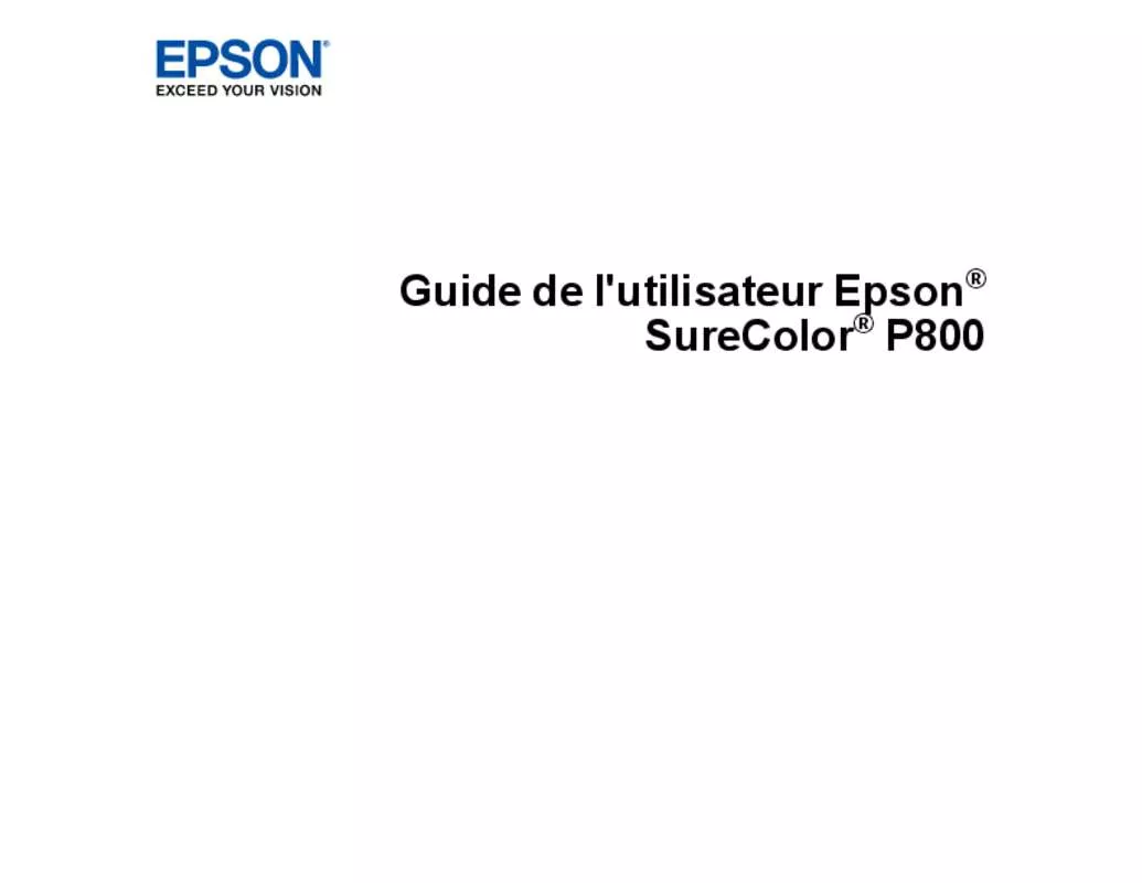 Mode d'emploi EPSON SC-P800
