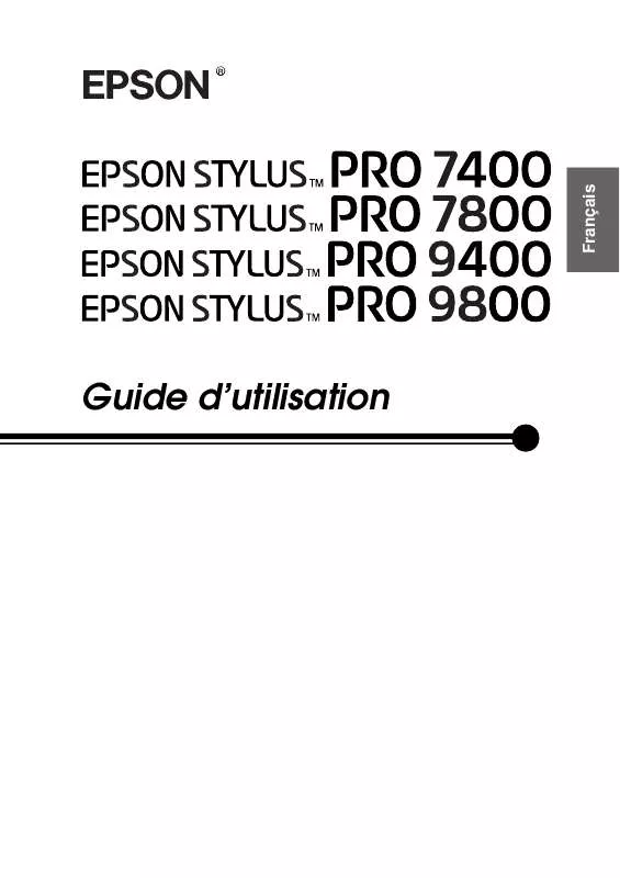 Mode d'emploi EPSON STYLUS PRO 9800
