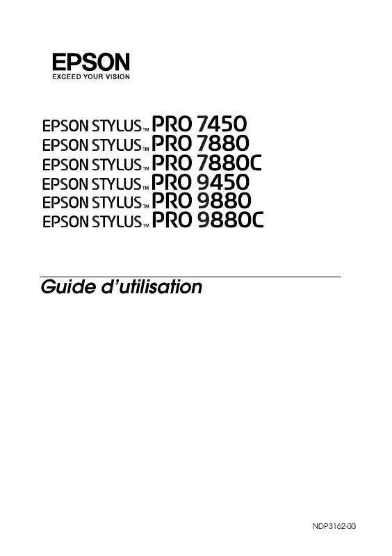 Mode d'emploi EPSON STYLUS PRO 7880C