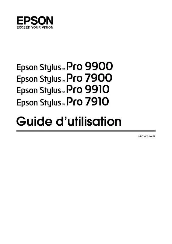 Mode d'emploi EPSON STYLUS PRO 9910