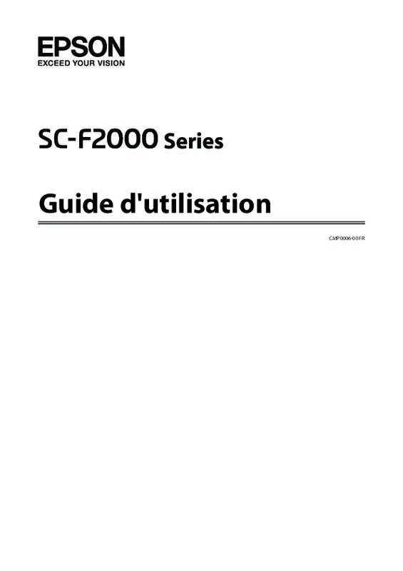 Mode d'emploi EPSON SURECOLOR SC-F2000