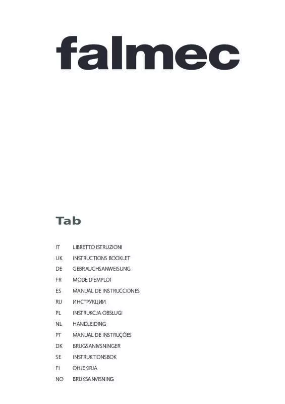 Mode d'emploi FALMEC TAB1210