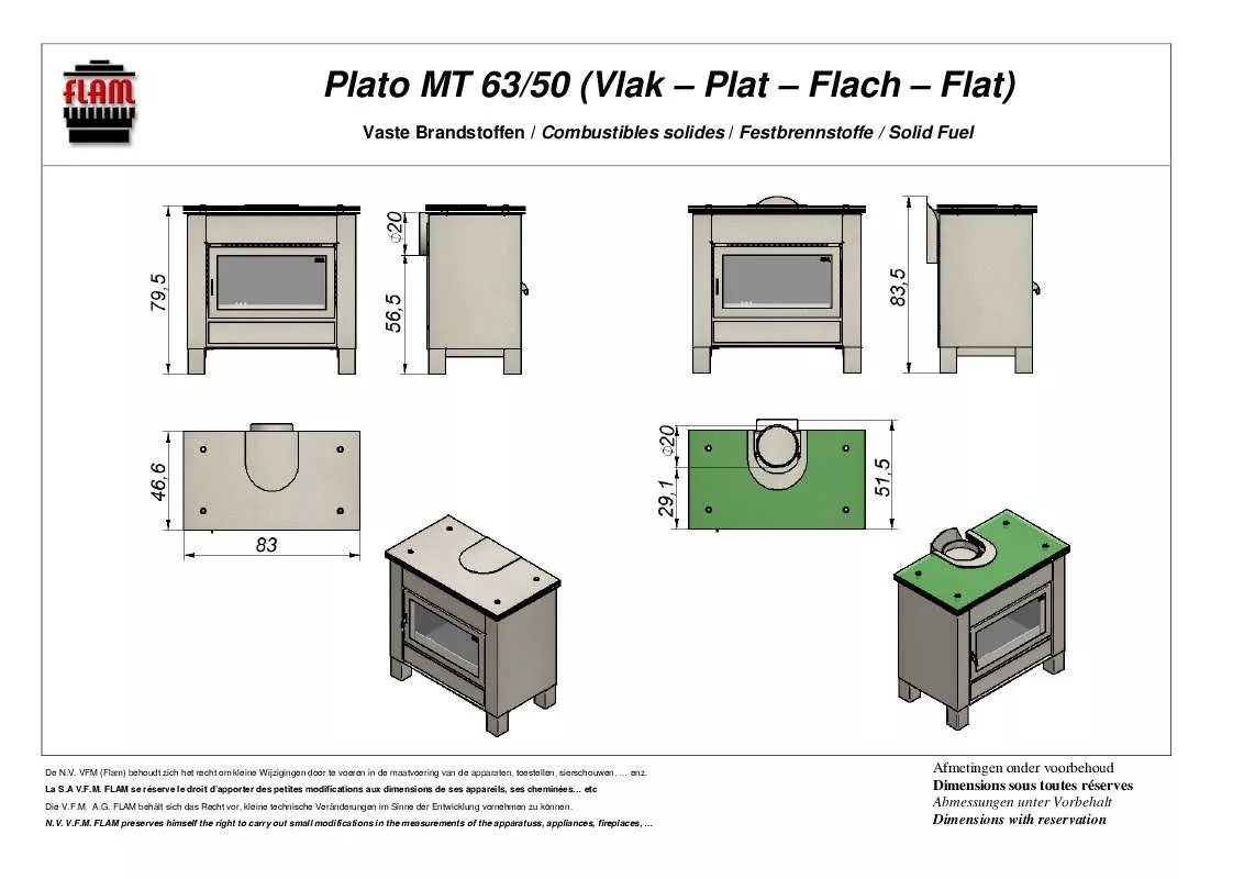 Mode d'emploi FLAM PLATO MT 63-50