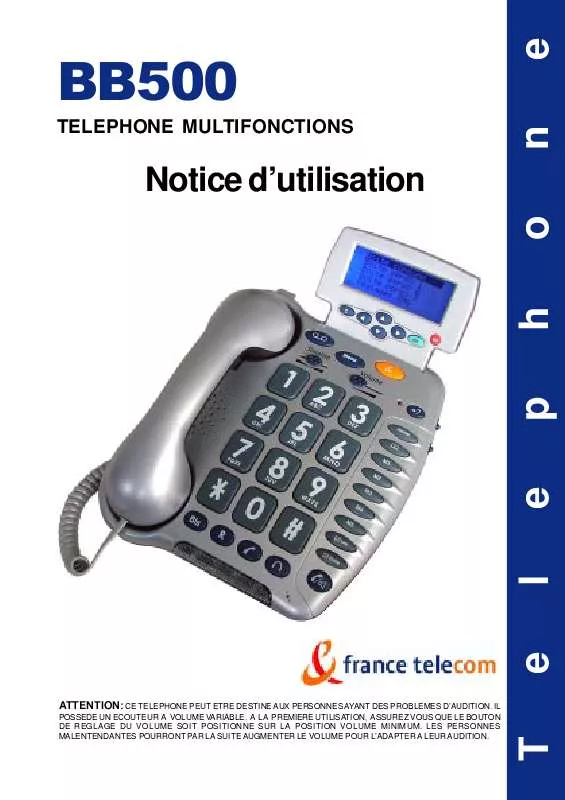 Mode d'emploi FRANCE TELECOM GEEMARC BB500
