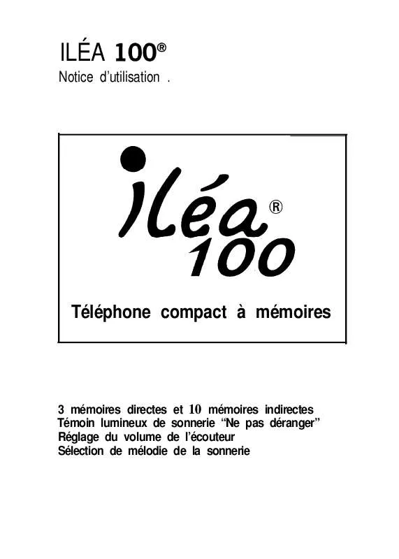 Mode d'emploi FRANCE TELECOM ILEA 100