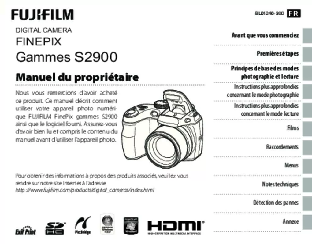 Mode d'emploi FUJIFILM FINEPIX S2950