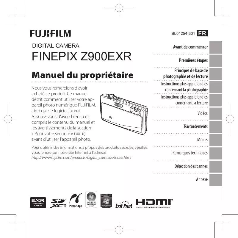 Mode d'emploi FUJIFILM FINEPIX Z900EXR