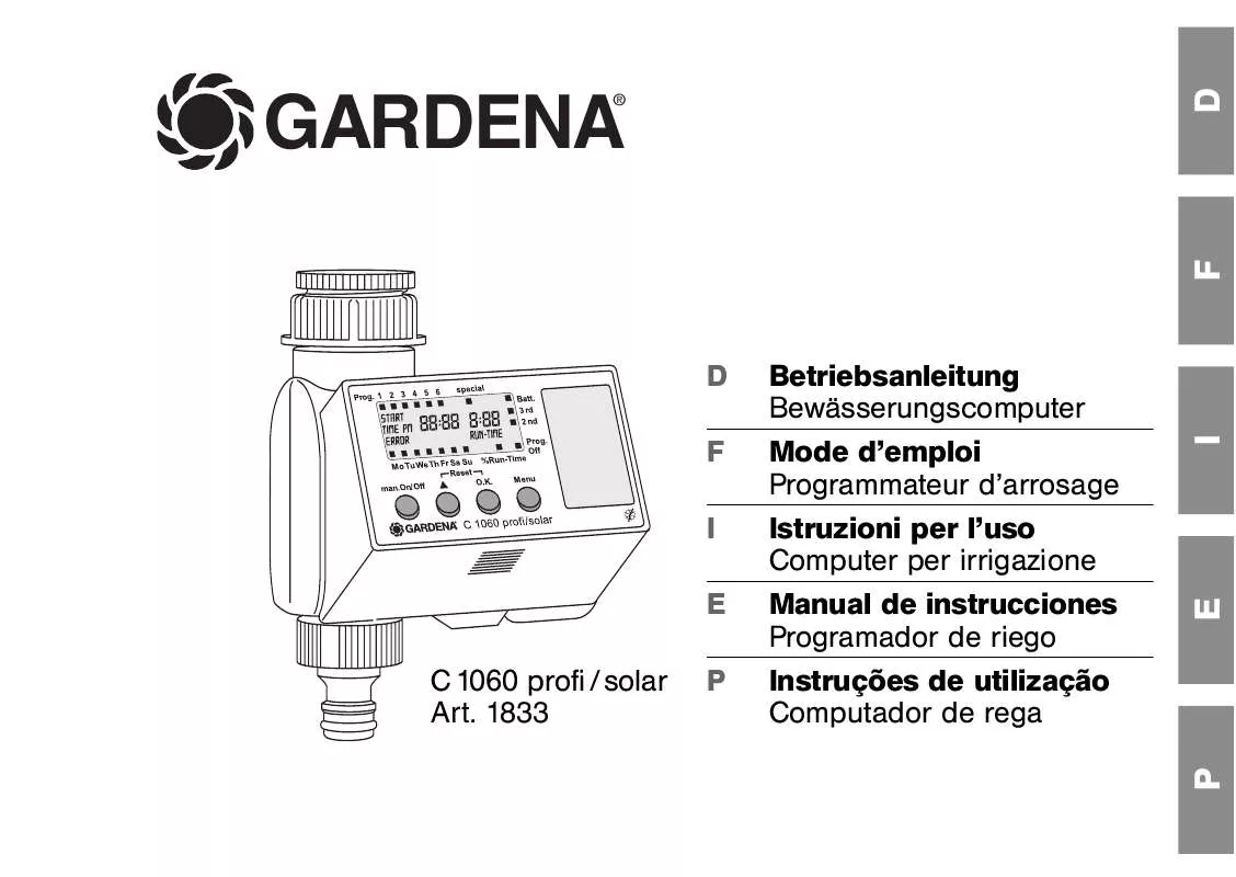 Mode d'emploi GARDENA C1060 SOLAR