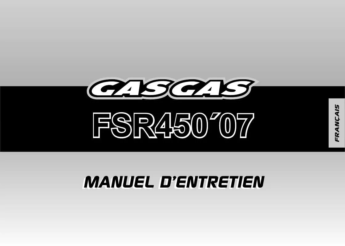 Mode d'emploi GAS GAS FSR 450
