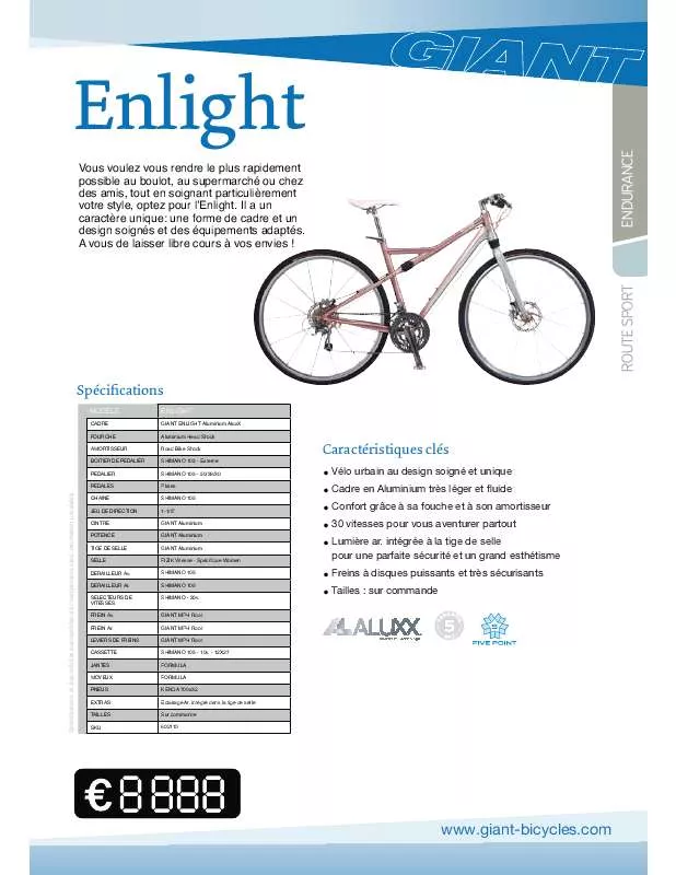 Mode d'emploi GIANT BICYCLES ENLIGHT