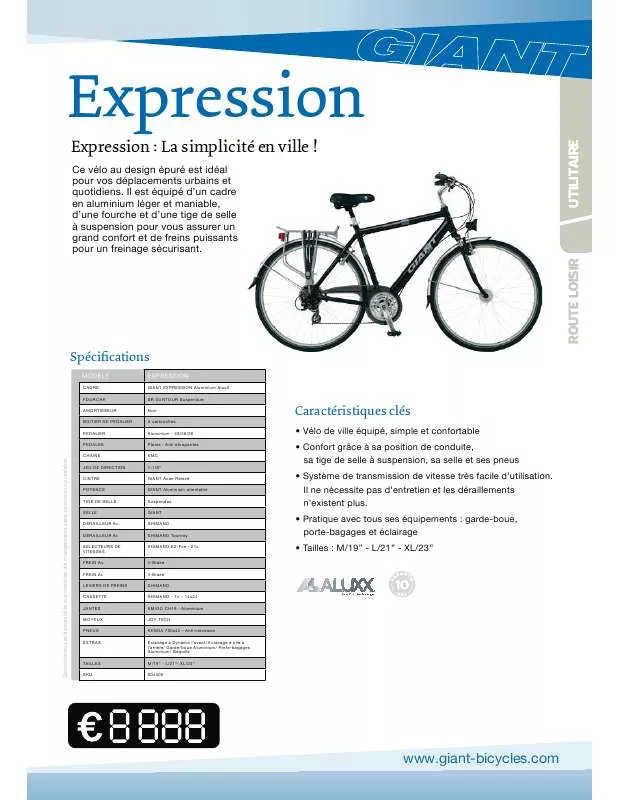 Mode d'emploi GIANT BICYCLES EXPRESSION