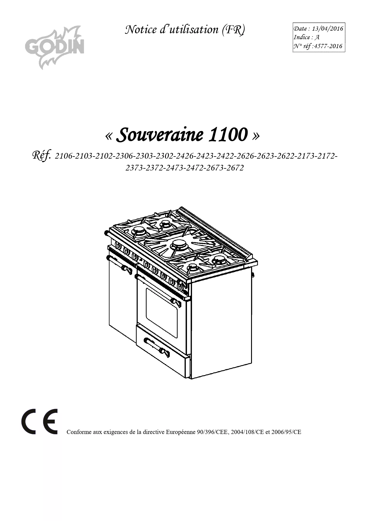 Mode d'emploi GODIN GASTRONORME SOUVERAINE 2400-189