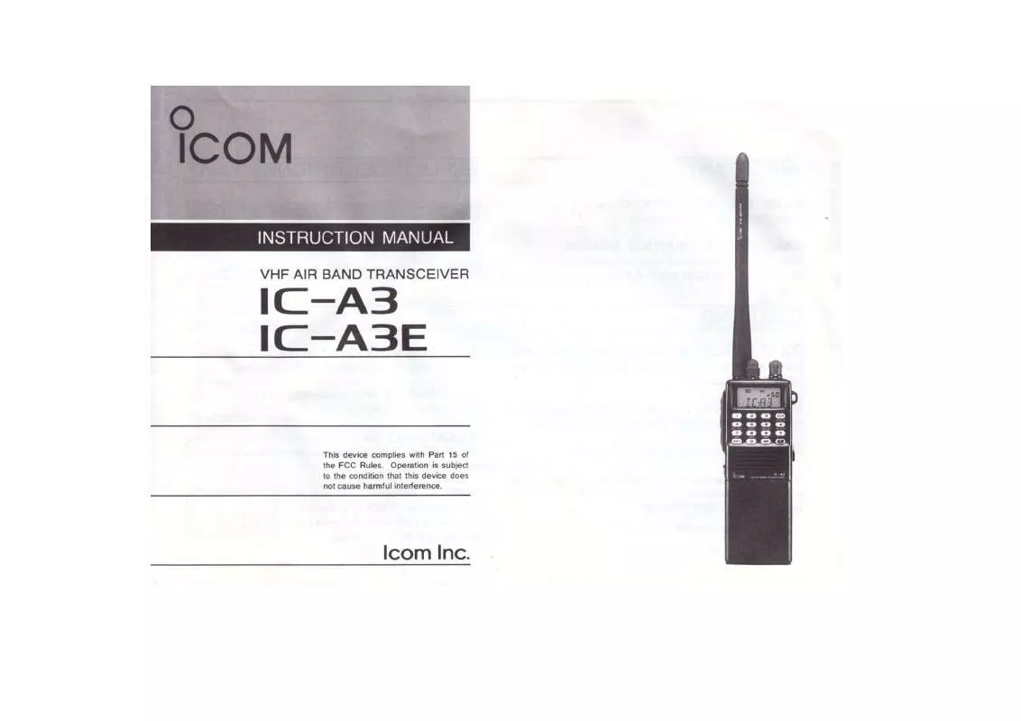 Mode d'emploi ICOM IC-A3