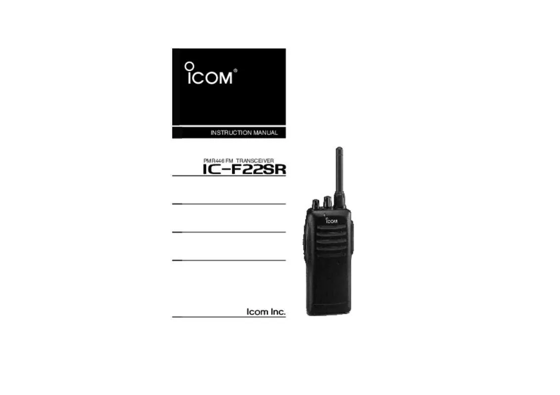 Mode d'emploi ICOM IC-F22SR
