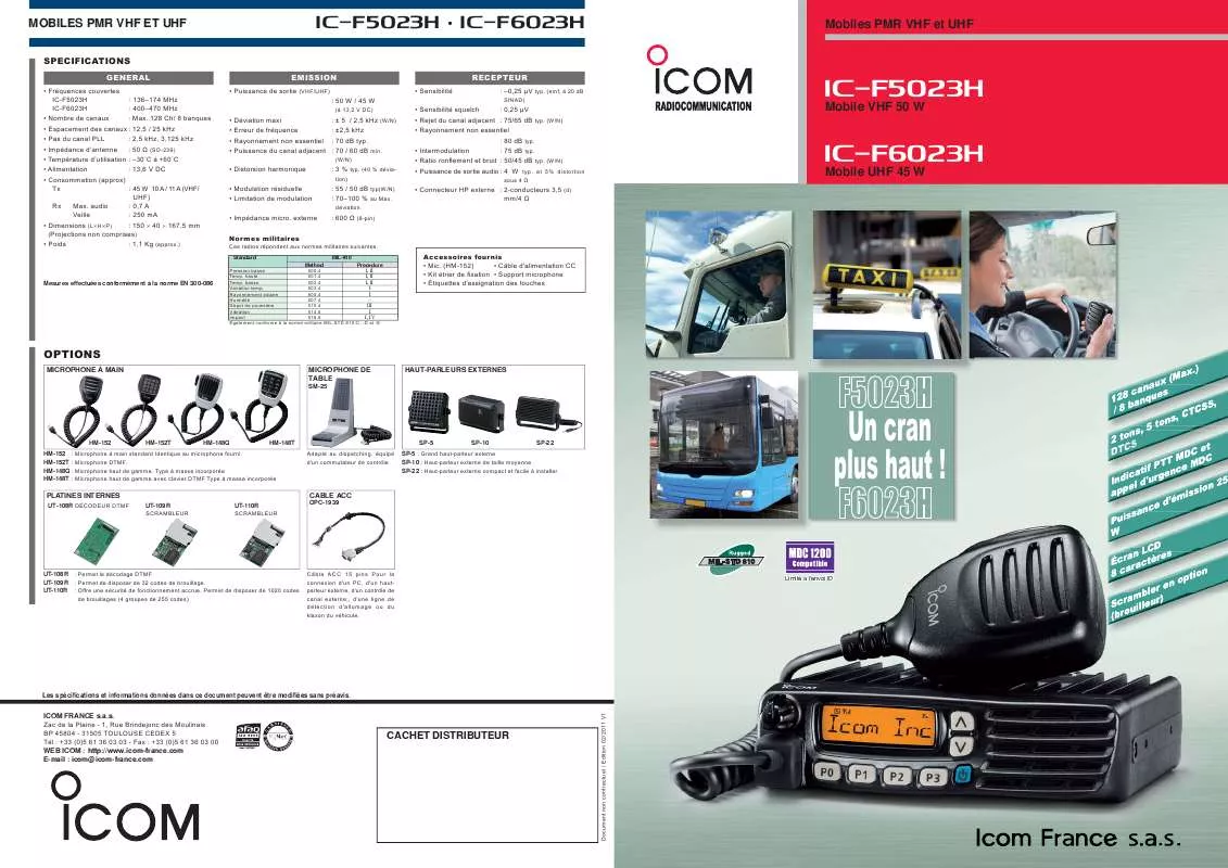 Mode d'emploi ICOM IC-F5023H
