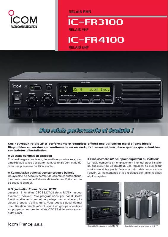 Mode d'emploi ICOM IC-FR4000
