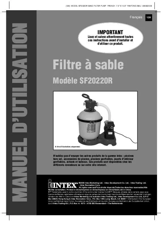 Mode d'emploi INTEX SF20220R