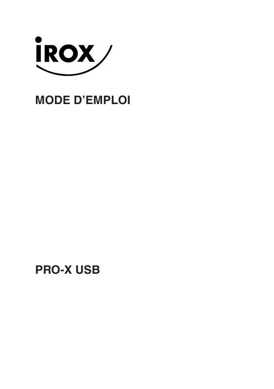 Mode d'emploi IROX PRO X