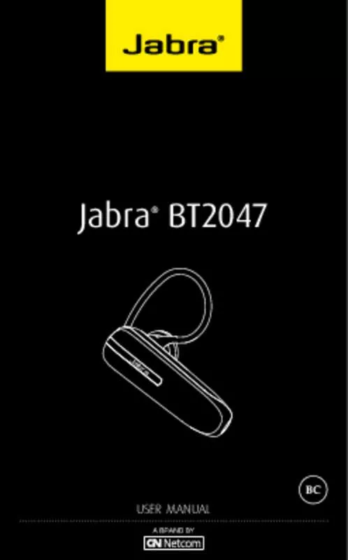 Mode d'emploi JABRA BT2047
