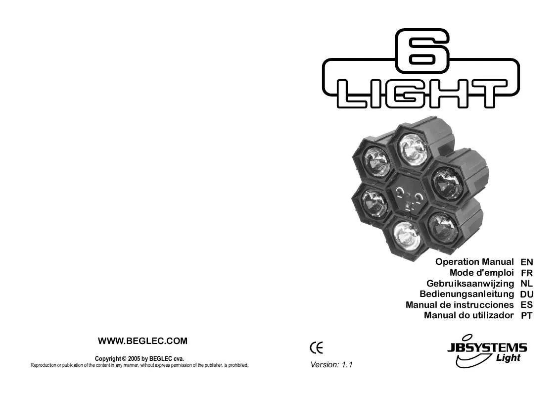 Mode d'emploi JBSYSTEMS LIGHT 6 LIGHT