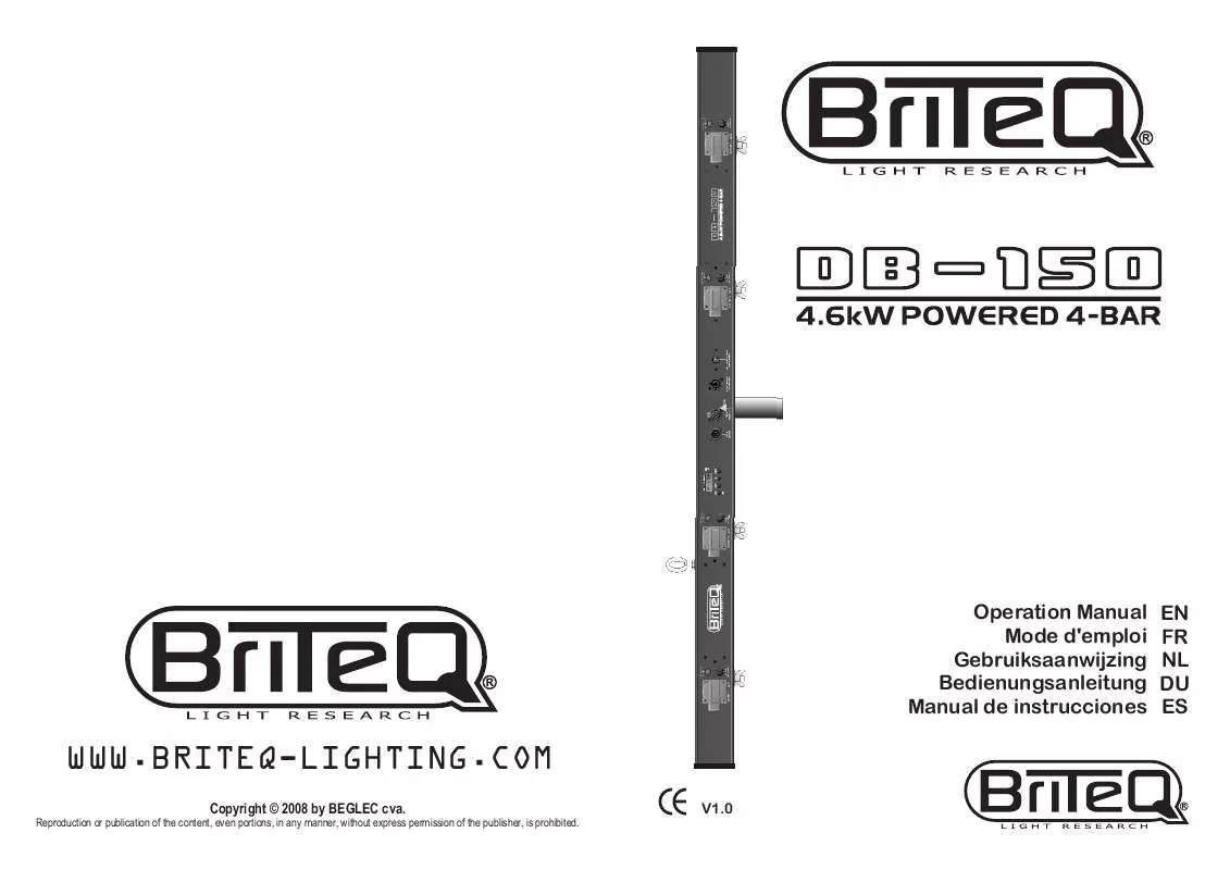 Mode d'emploi JBSYSTEMS LIGHT DB-150