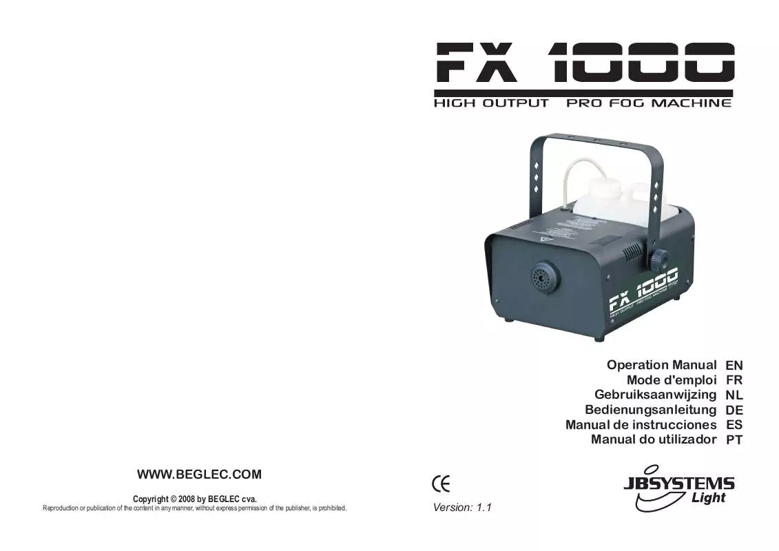 Mode d'emploi JBSYSTEMS LIGHT FX 1000