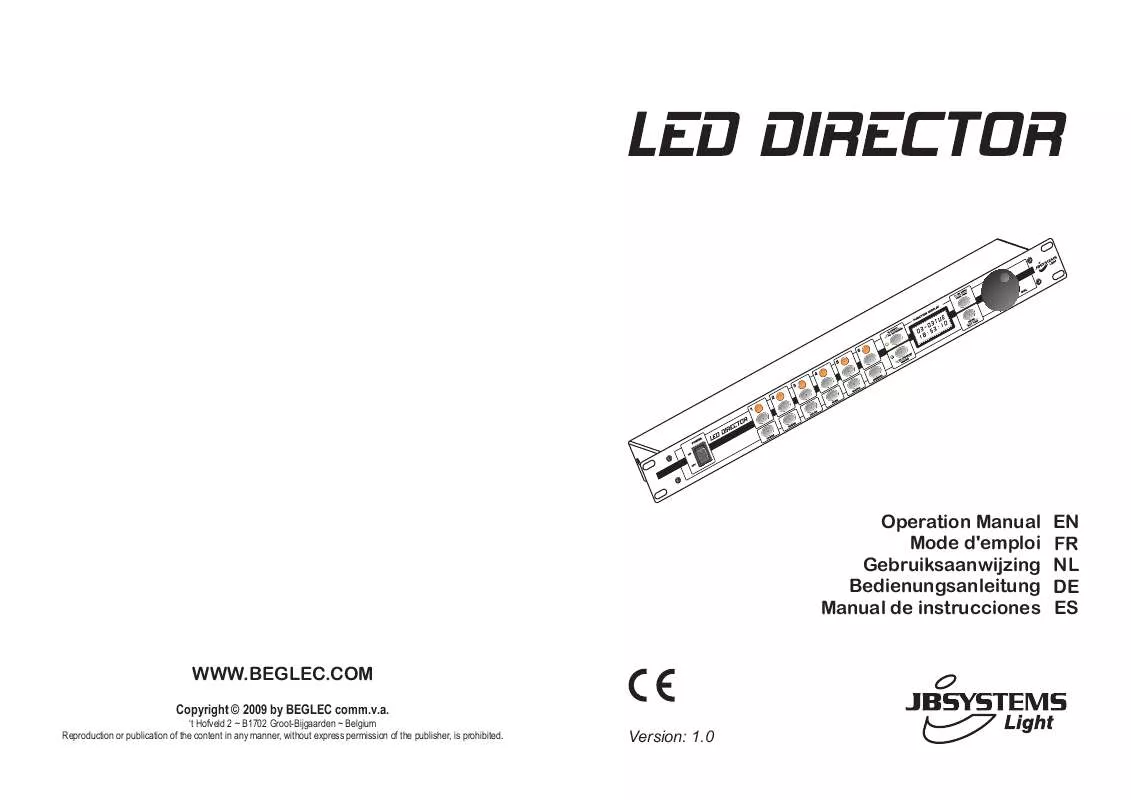 Mode d'emploi JBSYSTEMS LIGHT LED DIRECTOR