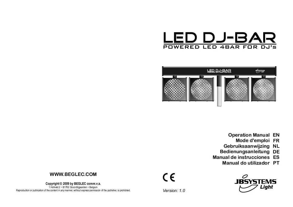 Mode d'emploi JBSYSTEMS LIGHT LED DJ-BAR
