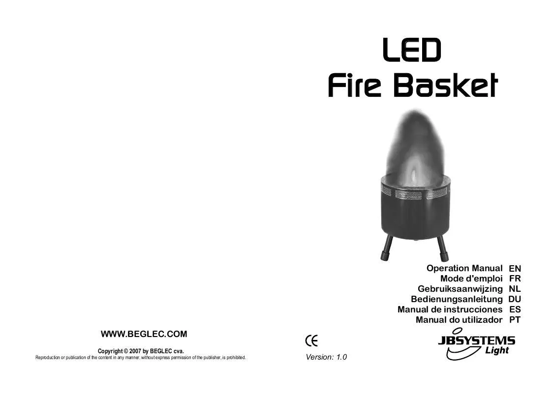 Mode d'emploi JBSYSTEMS LIGHT LED FIRE BASKET