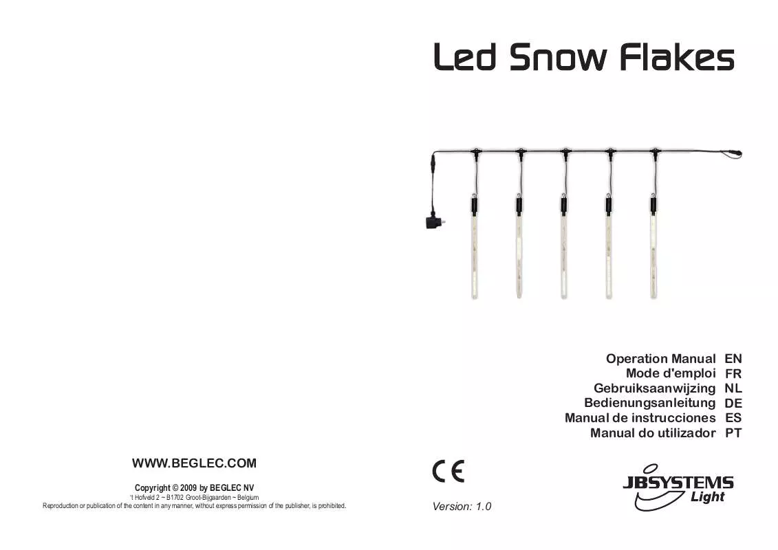 Mode d'emploi JBSYSTEMS LIGHT LED SNOW FLAKES