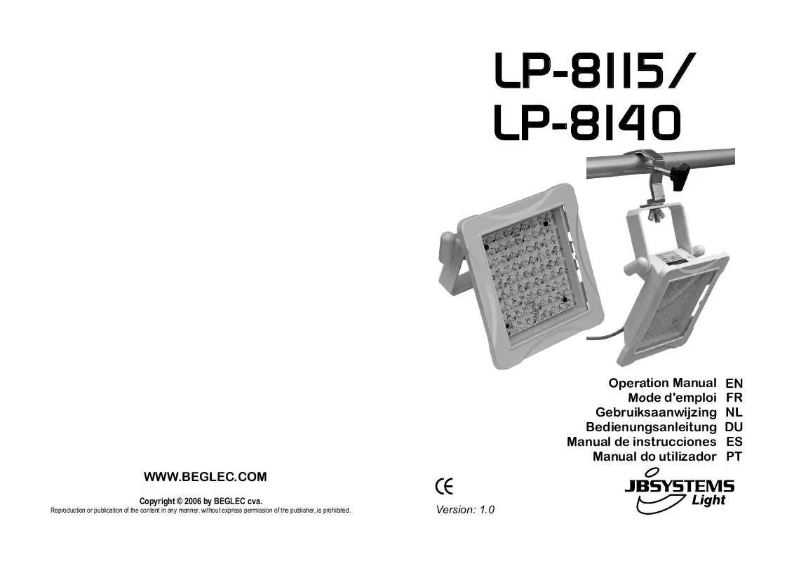 Mode d'emploi JBSYSTEMS LIGHT LP-8115