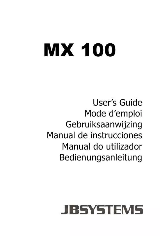Mode d'emploi JBSYSTEMS LIGHT MX 100