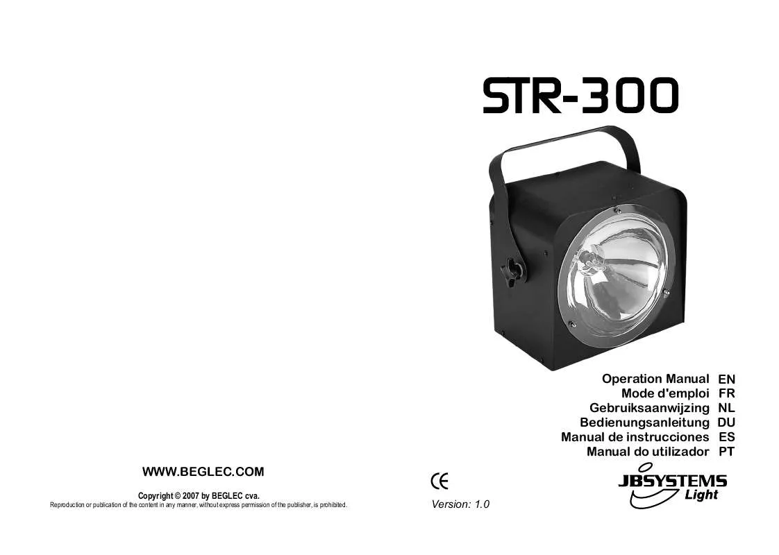 Mode d'emploi JBSYSTEMS LIGHT STR-300