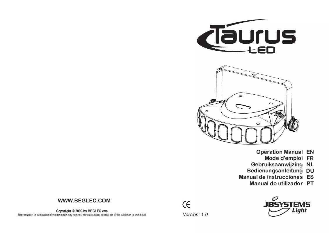 Mode d'emploi JBSYSTEMS LIGHT TAURUS LED