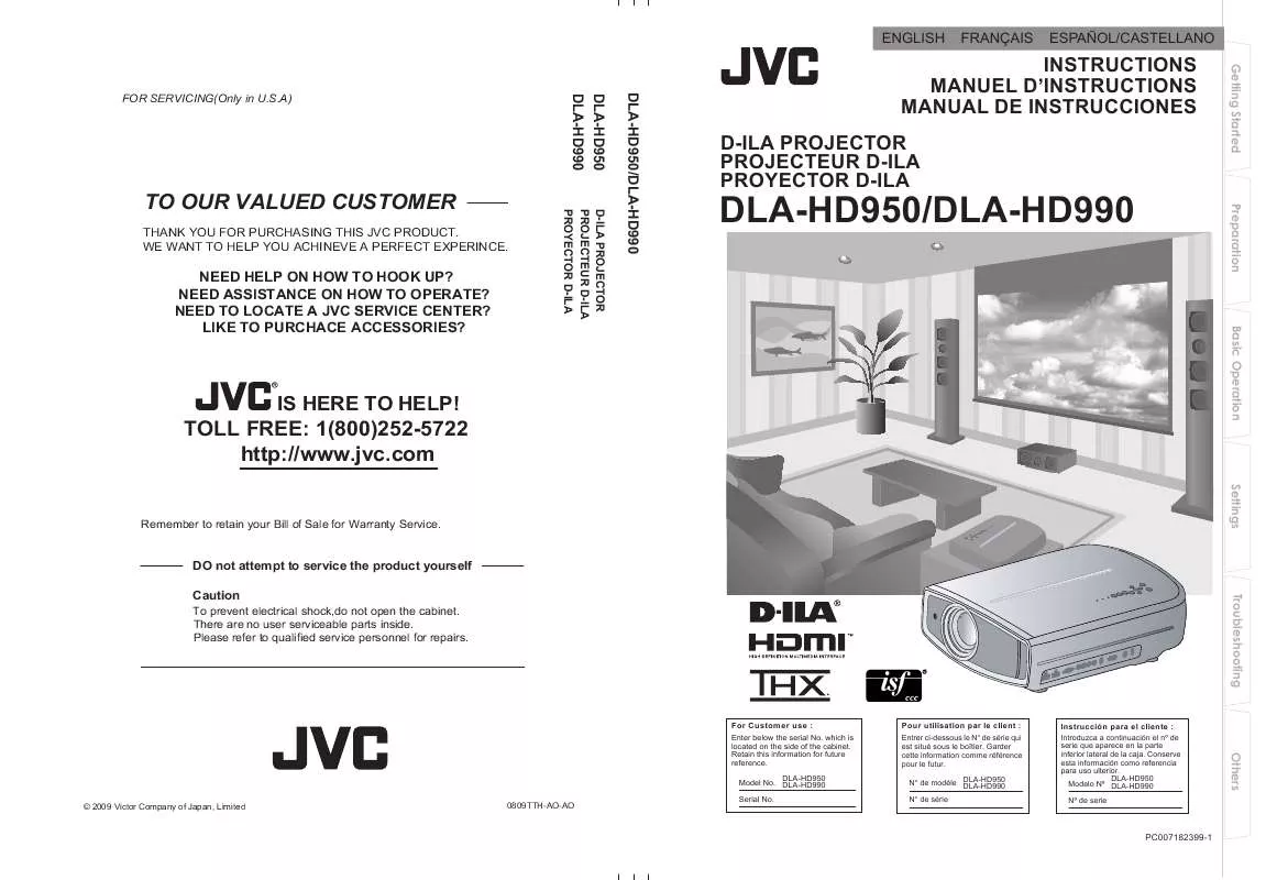 Mode d'emploi JVC DLA-HD950