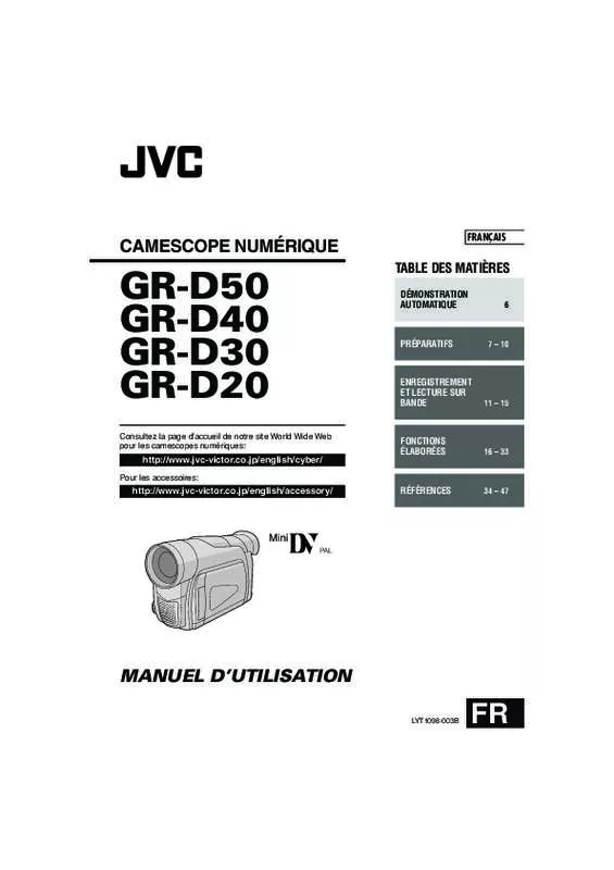Mode d'emploi JVC GR D20 E