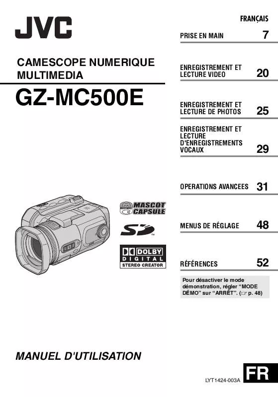Mode d'emploi JVC GZ-MC500E