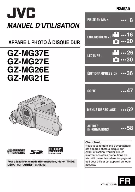 Mode d'emploi JVC GZ-MG21E