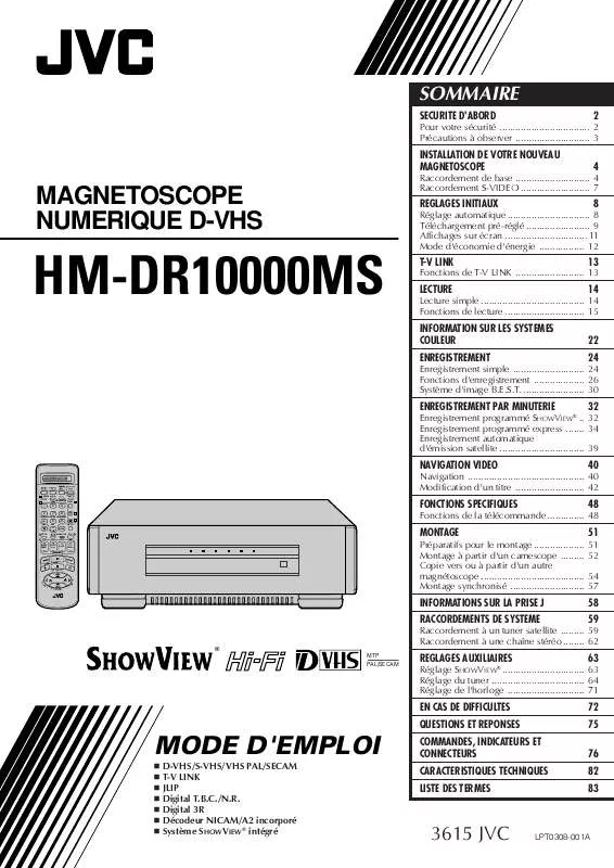 Mode d'emploi JVC HM-DR10000MS