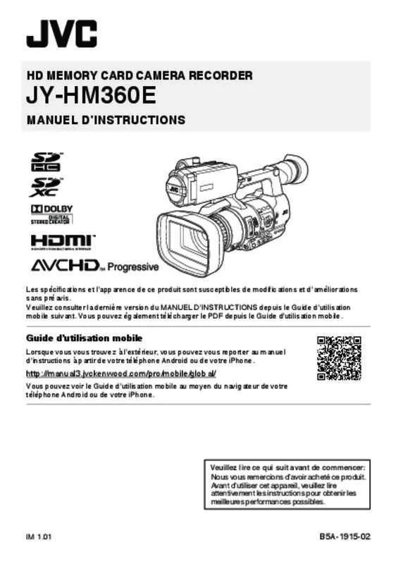 Mode d'emploi JVC JY-HM360E
