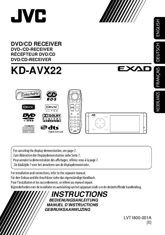 Mode d'emploi JVC KD-AVX22E