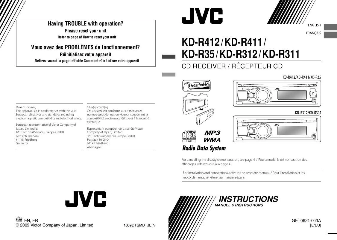 Mode d'emploi JVC KD-R412