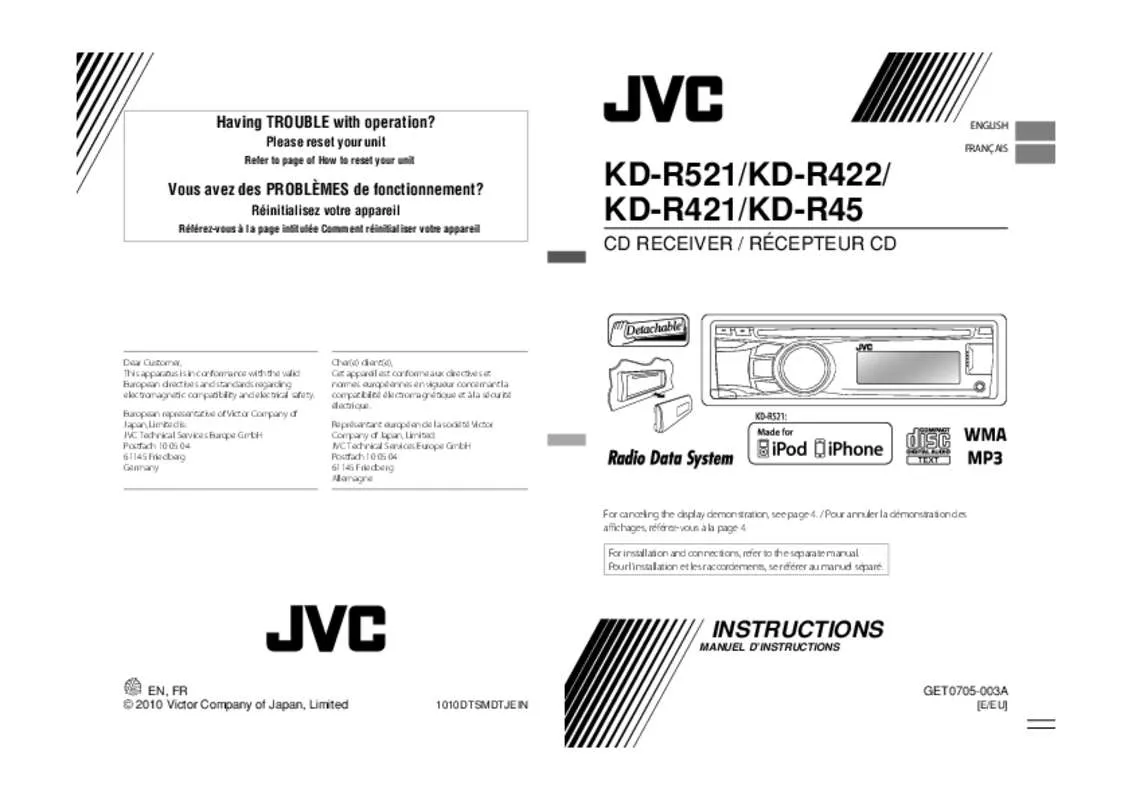 Mode d'emploi JVC KD-R452